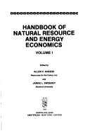 Handbook of Natural Resource and Energy Economics Book