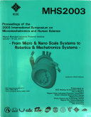 Proceedings of the ... International Symposium on Micromechatronics and Human Science