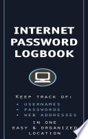 Internet Password Logbook  Cognac Leatherette  Book