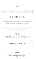 The English Catalogue of Books: v. [1]. 1835-1863