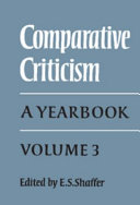 Comparative Criticism: Volume 3: A Yearbook