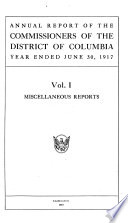 Annual Report of the Commissioners of the District of Columbia Book