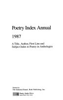Poetry Index Annual