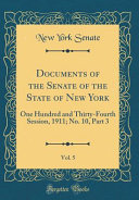 Documents Of The Senate Of The State Of New York Vol 5