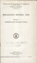 Religious Bodies, 1926