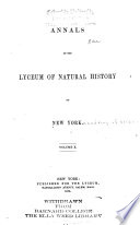 Annals of the Lyceum of Natural History of New York Book