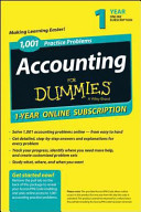 1 001 Accounting Practice Problems For Dummies Access Code Card  1 Year Subscription 
