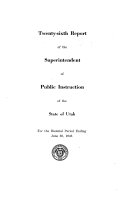 Report of the Superintendent of Public Instruction of the State of Utah