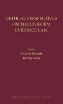 Cover of Critical Perspectives on the Uniform Evidence Law