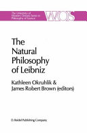 The Natural Philosophy of Leibniz Pdf