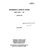 Environmental Chemistry Division Annual Report