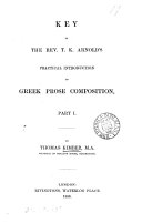 Key to ... T.K. Arnold's Practical introduction to Greek prose composition, part 1