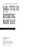 SARA Title III  EPCRA  Reporting Made Easy
