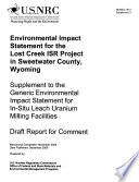 Lost Creek ISR Project in Sweetwater County Book