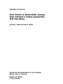 Roof Control of Stress-relief Jointing Near Outcrops in Central Appalachian Drift Coal Mines