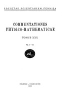Commentationes Physico mathematicae