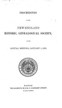 Proceedings of the New England Historic Genealogical Society