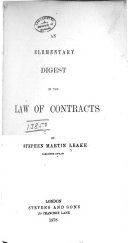 An Elementary Digest of the Law of Contracts