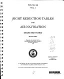 Sight Reduction Tables for Air Navigation