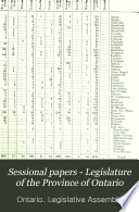 Sessional Papers   Legislature of the Province of Ontario