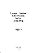 Comprehensive Dissertation Index  1861 1972  Education