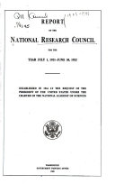 Report of the National Research Council