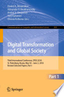 Digital Transformation and Global Society Book