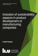 Inclusion of sustainability aspects in product development at manufacturing companies