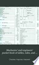 Mechanics  and Engineers  Pocket book of Tables  Rules  and Formulas Pertaining to Mechanics  Mathematics  and Physics