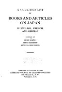 A Selected List of Books and Articles on Japan in Englisn, French, and German