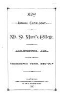 Catalogue of the Officers and Students of Mount Saint Mary s College Emmitsburg  Maryland  for the Academic Year    