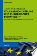 Vollharmonisierung und Europäisches Privatrecht