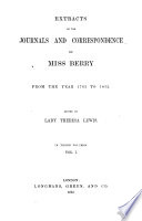 Extracts of the journals and correspondence of Miss Berry from the year 1783 to 1852