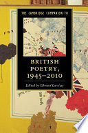 The Cambridge Companion to British Poetry  1945 2010 Book