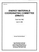 Energy Materials Coordinating Committe  EMaCC   Fiscal Year 1998 Annual Technical Report