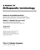 A Manual of Orthopaedic Terminology Book