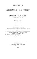 Annual Report of the Dante Society