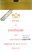 Directory of Engineers and Land Surveyors Registered in South Carolina