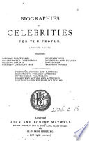 Biographies Of Celebrities For The People Ed By F Banfield