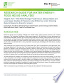 Research guide for water energy food nexus analysis