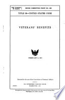 Title 38  United States Code  Veterans  Benefits Book