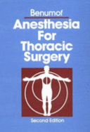 Anesthesia for Thoracic Surgery Book
