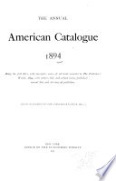 The Annual American Catalogue 1886 1900
