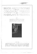 Brick Architecture of the Colonial Period in Maryland   Virginia