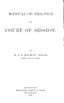 Manual of Practice in the Court of Session
