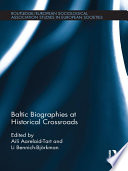 Baltic Biographies at Historical Crossroads Book