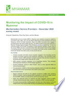 Monitoring the impact of COVID 19 in Myanmar  Mechanization service providers   November 2020 survey round