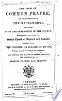 The Book of Common Prayer  and Administration of the Sacraments  and Other Rites and Ceremonies of the Church Book