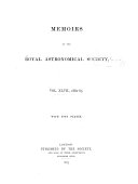 Memoirs of the Royal Astronomical Society