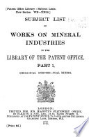 Patent Office Library Subject Lists. New Series